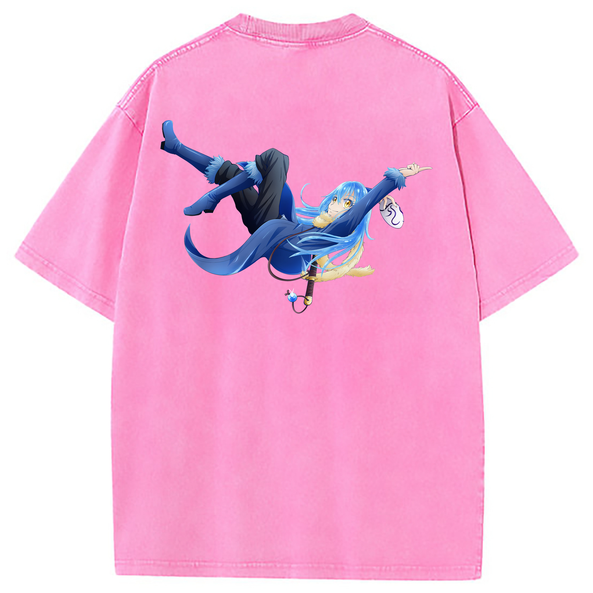 （画像用） 転スラ Regarding Reincarnated to Slime 綿100% ヴィンテージ風 半袖Tシャツ（背面プリント）